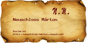 Neuschloss Márton névjegykártya